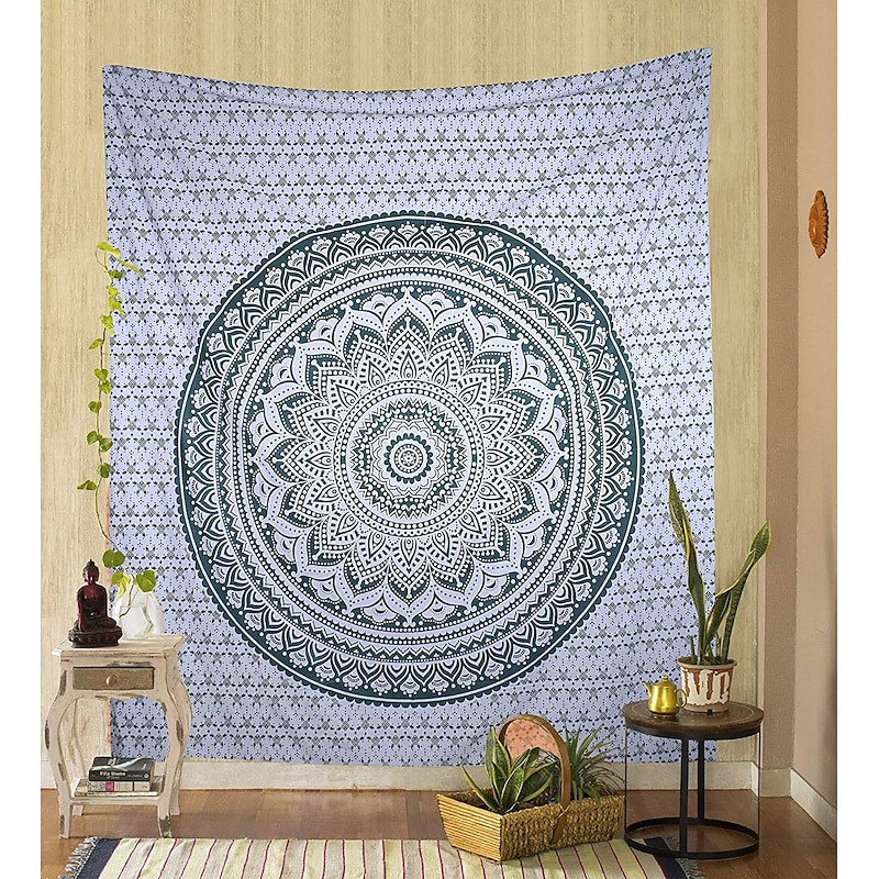 Mandala Bohemian Large Wall Tapestry Art Decor Blanket Curtain Hanging Home Bedroom Living Room Dorm Decoration Boho Hippie Psychedelic Floral Flower Lotus Indian2