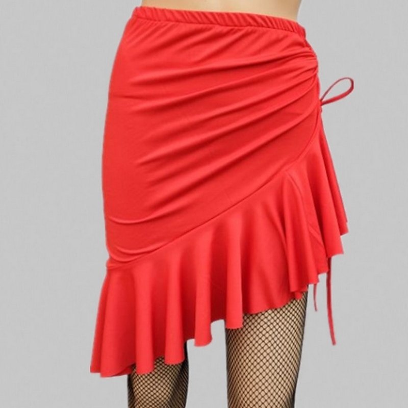 Latin Dance Skirts Pleats Ruching Women's Training Elastane