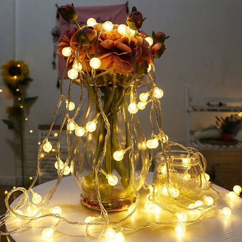 50 LED Crystal Balls String Lights 5M LED String Lights Outdoor String Lights Battery Powered Fairy Light Waterproof Outdoor Garden Christmas Wedding Party Courtyard Decoration Lamp without Battery3