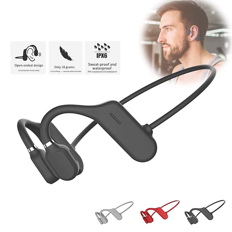 Bone Conduction Earphone Bluetooth5.0 Stereo Open Ended Design Headphone Sweatproof Waterproof 6D Surround Directional Sound Field Headset for Sport2