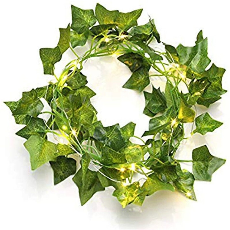 Elegant Wedding Reception Party m 20 LED Ivy Vine String Lights, Green Leaf Garland for Christmas DIY Wedding & Home Decor2