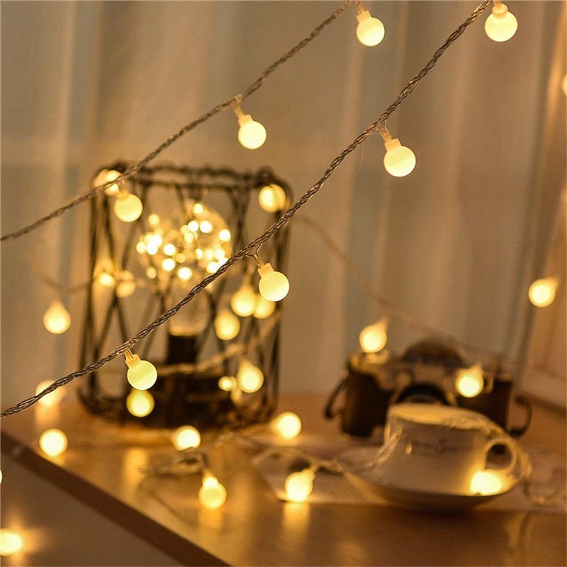 Elegant Wedding Party Reception 3M 20LED Small Round Ball String Lights - Flashing Garland Battery-Powered Fairy Lights for Home Garden Decor3