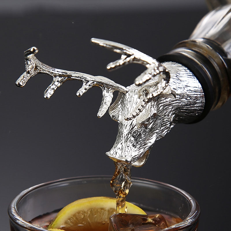 Wine Liquor Spirit Pourer Animal Head Stainless Steel Unique Bottle Stoppers Aerators Bar Tools4
