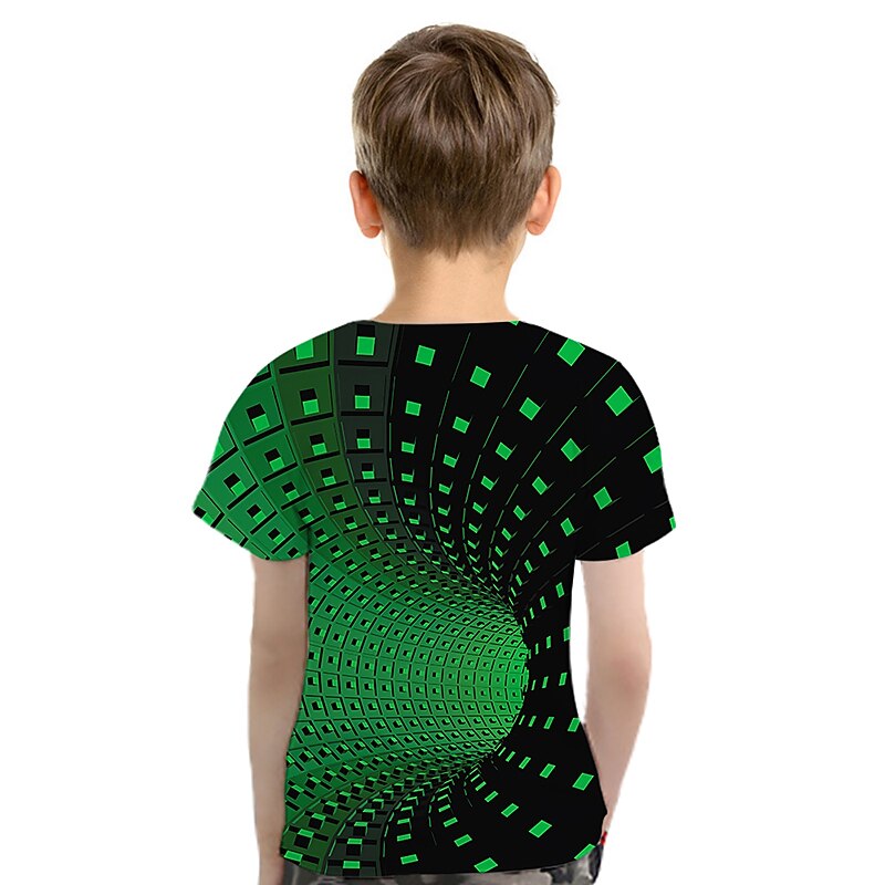 Boys 3D Geometric Color Block Optical Illusion T shirt Tee Short Sleeve 3D Print Summer Active Sports Streetwear Kids Toddler4