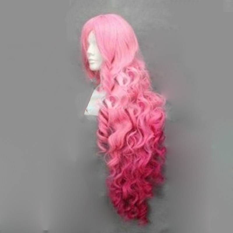Cosplay Costume Wig Synthetic Wig Curly Middle Part Wig Long Pink+Red Synthetic Hair 28 inch Men's Party Pink Halloween Wigs4
