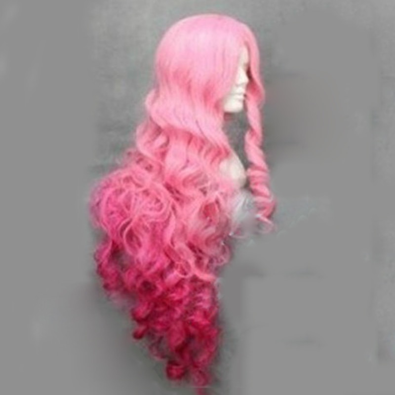 Cosplay Costume Wig Synthetic Wig Curly Middle Part Wig Long Pink+Red Synthetic Hair 28 inch Men's Party Pink Halloween Wigs3