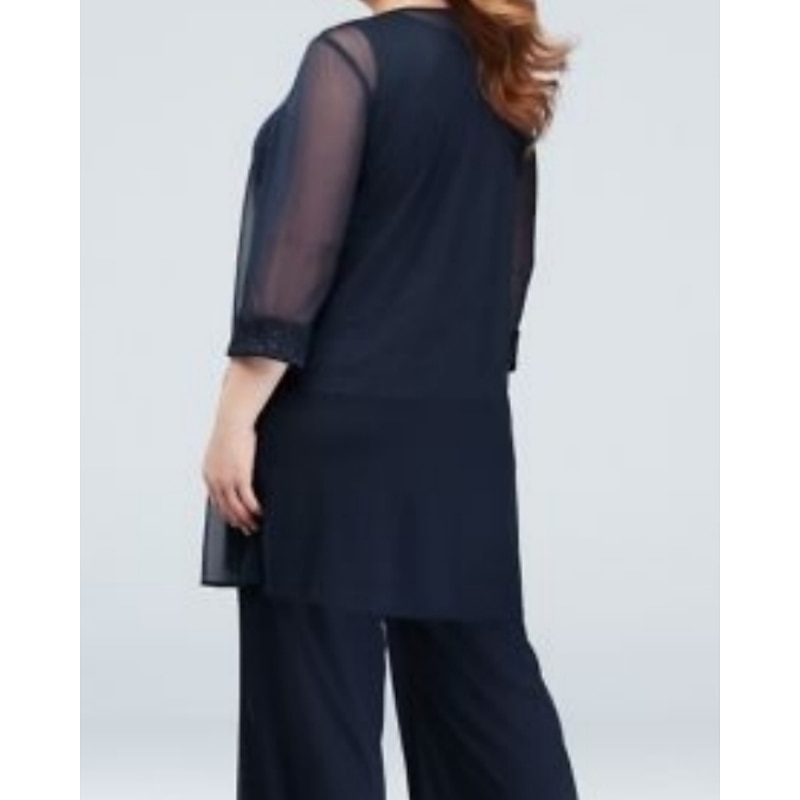 Dark Navy 3/4 Length Sleeve Shrugs Mother's Wrap Wedding Guest Chiffon Wedding Party Evening Women's Wrap With Ruching For Spring & Summer2