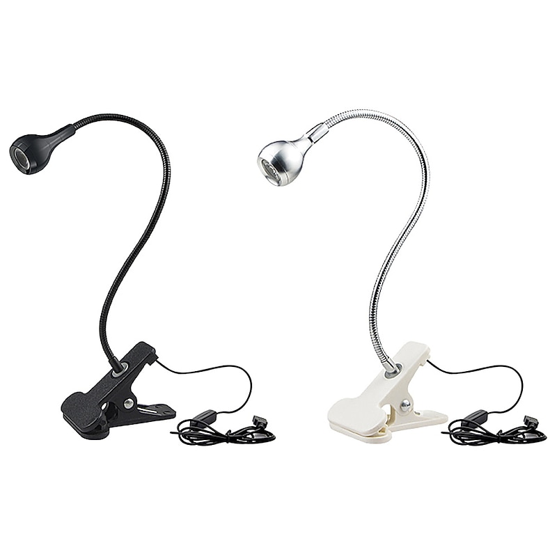 BlackSliver 3W Led Desk Lamp USB Table Lamp Light with Clip Holder Flexible Bed Reading Book Night Light for Study Office Work 1pc3