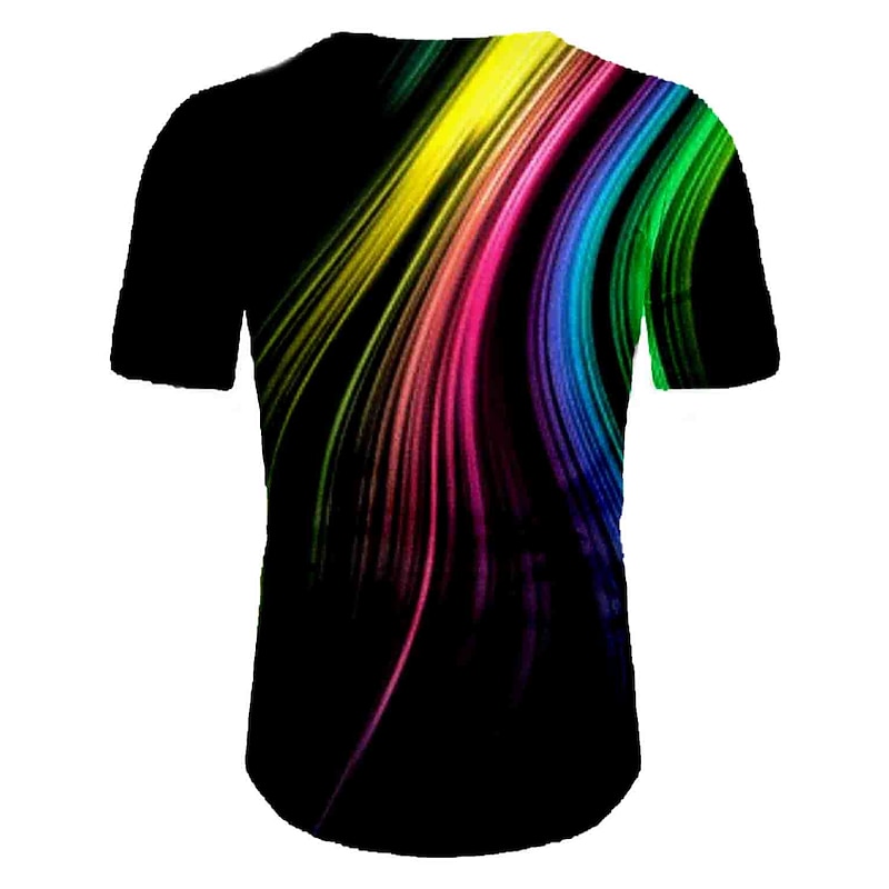 Men's Graphic Shirt T Shirt Short Sleeve T shirt Round Neck Shirt Basic Daily Rainbow Clothing Apparel Normal S M L XL 2XL 3XL2