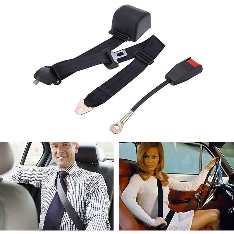 3-Point Adjustable Automatic Seat Belt with Cam Lock, Universal Safety Buckle Clip Retainer for Passenger Protection 6
