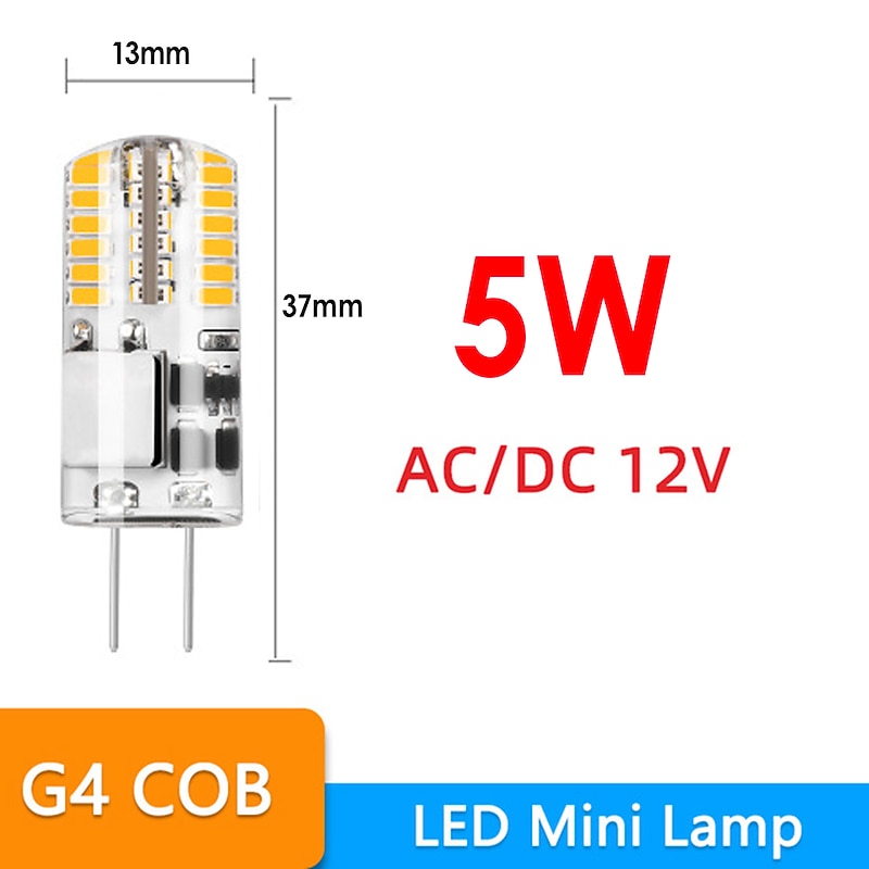 6pcs 5 W 48LED G4 3014SMD Silica Gel Corn Lights LED Bi-pin Lights   LED Creative Party Decorative Crystal Chandelier Light source Energy-saving Light Bulbs Warm White White AC/DC12 V4