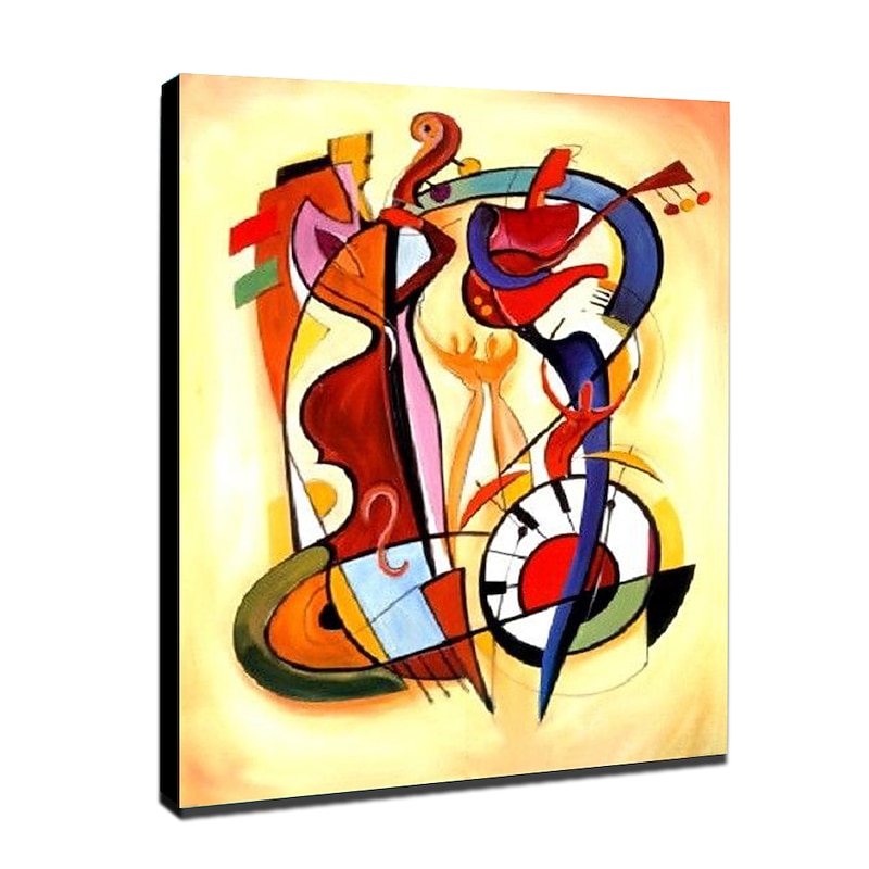 Oil Painting Hand Painted Vertical Abstract Pop Art Modern Rolled Canvas (No Frame)4