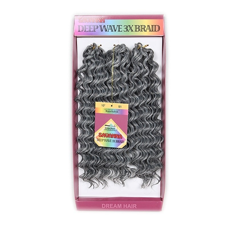 Crochet Hair Braids Deep Wave Box Braids Blonde Burgundy Auburn Synthetic Hair 14 inch Braiding Hair 3pcs / pack3