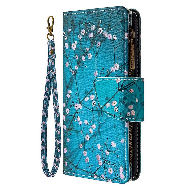 Phone Case For Samsung Galaxy S25 S24 S23 S22 S21 FE S21 Ultra Plus A34 A54 A73 A52 Wallet Case Pattern with Phone Strap Magnetic Flip Flower PU Leather2