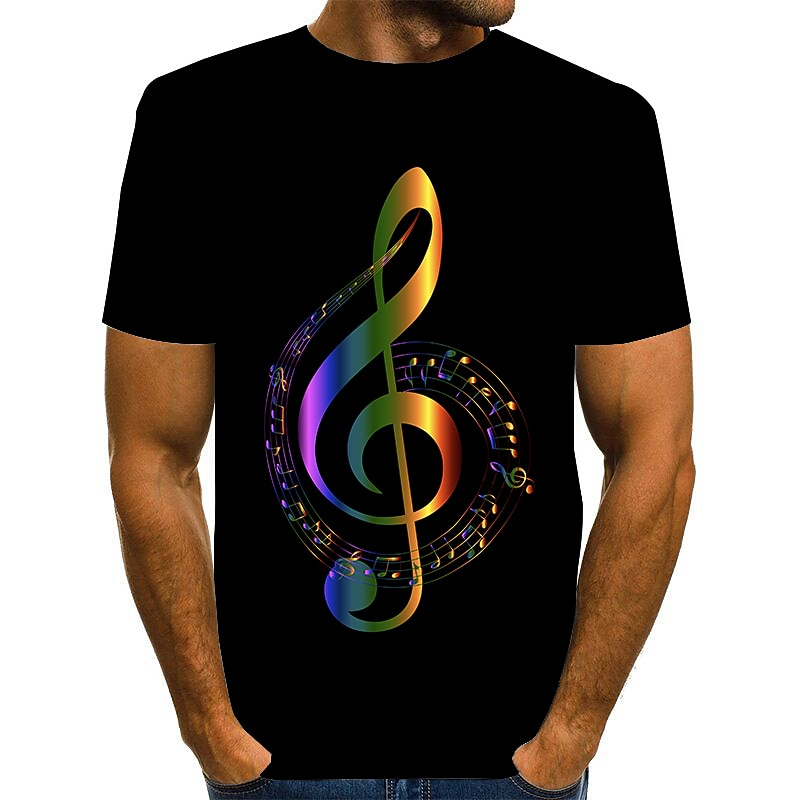 Music Festival Men's Graphic Shirt T Shirt Funny T Shirts Short Sleeve T shirt Round Neck Shirt Exaggerated Basic Daily Red Gold Rainbow Clothing Apparel Normal S M L XL XXL 3XL