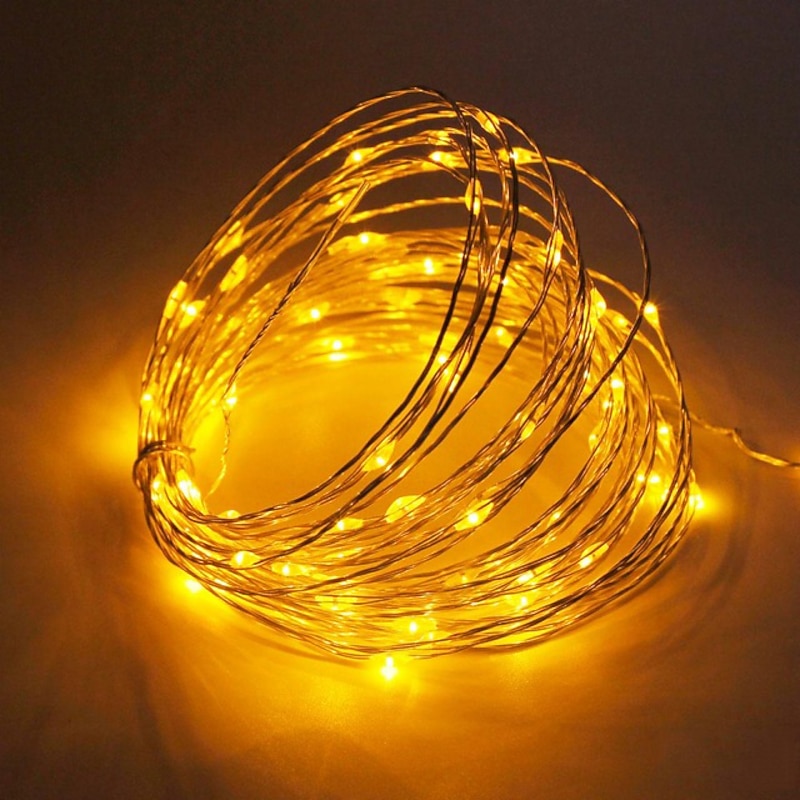 2M 20LED USB Powered Gypsophila String Lights, Warm White/Red Cuttable Design, Outdoor Garden String Lights Christmas Courtyard Decoration3