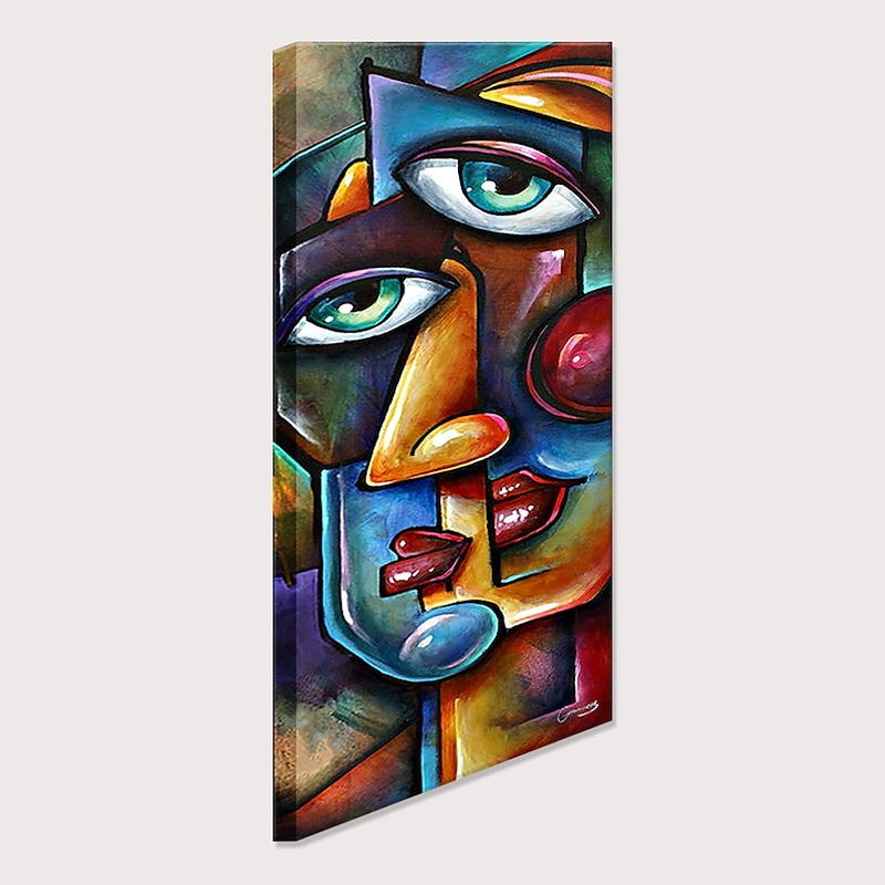 Large Size Oil Painting 100% Handmade Hand Painted Wall Art On Canvas Human Face Abstract Portrait Picasso Style Home Decoration Decor Rolled Canvas No Frame Unstretched4