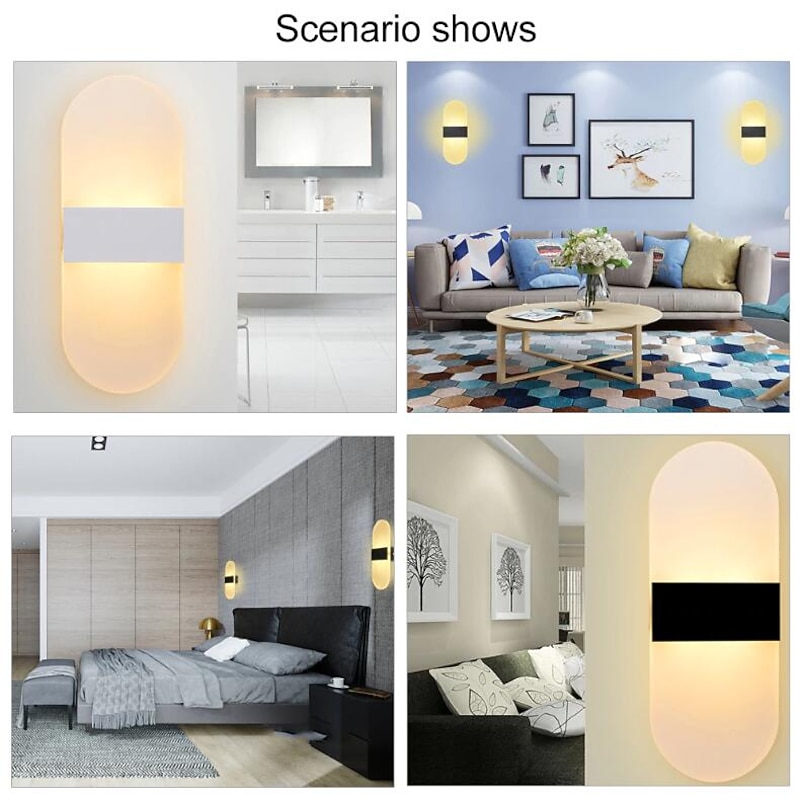 1-Light LED Wall Sconce Indoor Modern Acrylic Light Fixture for Bedroom Bathroom Corridor Stairs 6W Contemporary Wall Lamp4