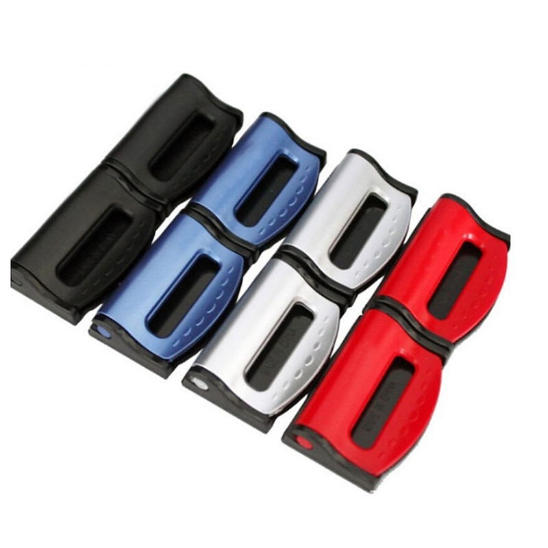2PCs Car Seat Belt Clips Universal Safety Adjustable Auto Stopper Buckle 4 Colors Car Interior Accessories2