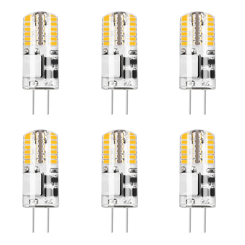6pcs 5 W 48LED G4 3014SMD Silica Gel Corn Lights LED Bi-pin Lights   LED Creative Party Decorative Crystal Chandelier Light source Energy-saving Light Bulbs Warm White White AC/DC12 V