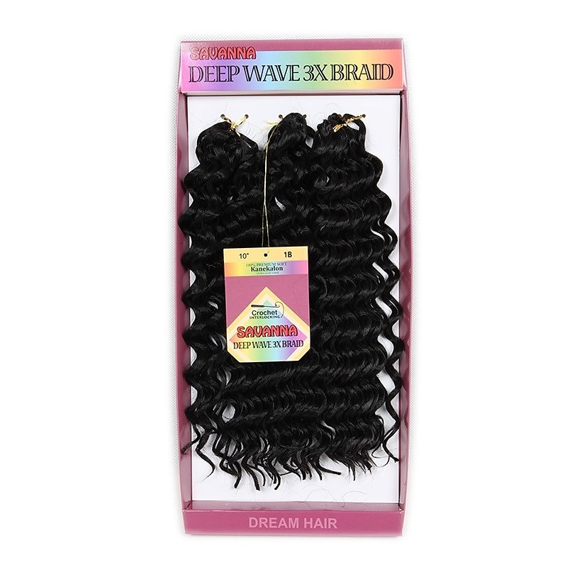 Crochet Hair Braids Deep Wave Box Braids Blonde Burgundy Auburn Synthetic Hair 14 inch Braiding Hair 3pcs / pack2