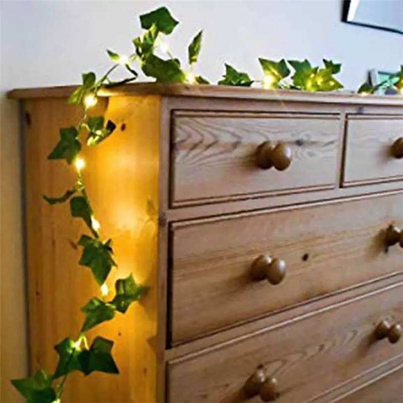 Elegant Wedding Reception Party m 20 LED Ivy Vine String Lights, Green Leaf Garland for Christmas DIY Wedding & Home Decor4