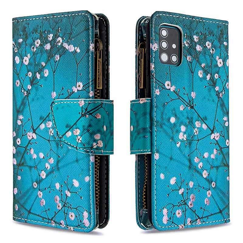 Phone Case For Samsung Galaxy S25 S24 S23 S22 S21 FE S21 Ultra Plus A34 A54 A73 A52 Wallet Case Pattern with Phone Strap Magnetic Flip Flower PU Leather4