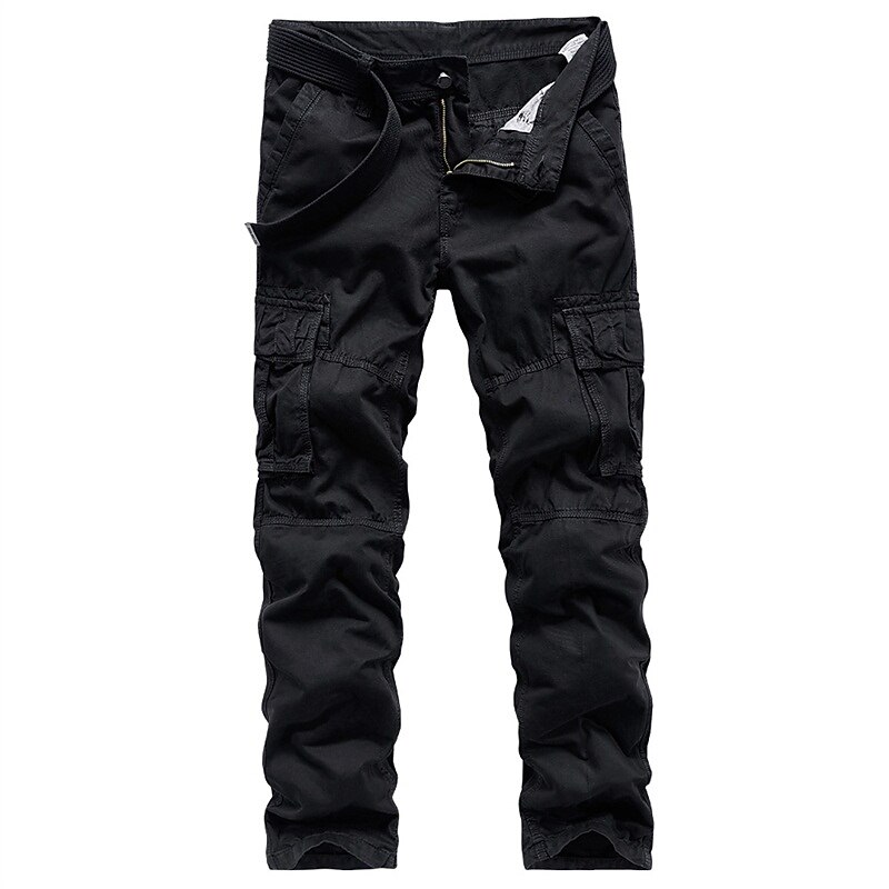 Men's Cargo Pants Hiking Pants Trousers Work Pants Spring Outdoor Standard Fit Ripstop Multi-Pockets Stretchy Comfortable Pants / Trousers Bottoms Dark Grey Black Cotton Work Hunting Fishing 29 30 313