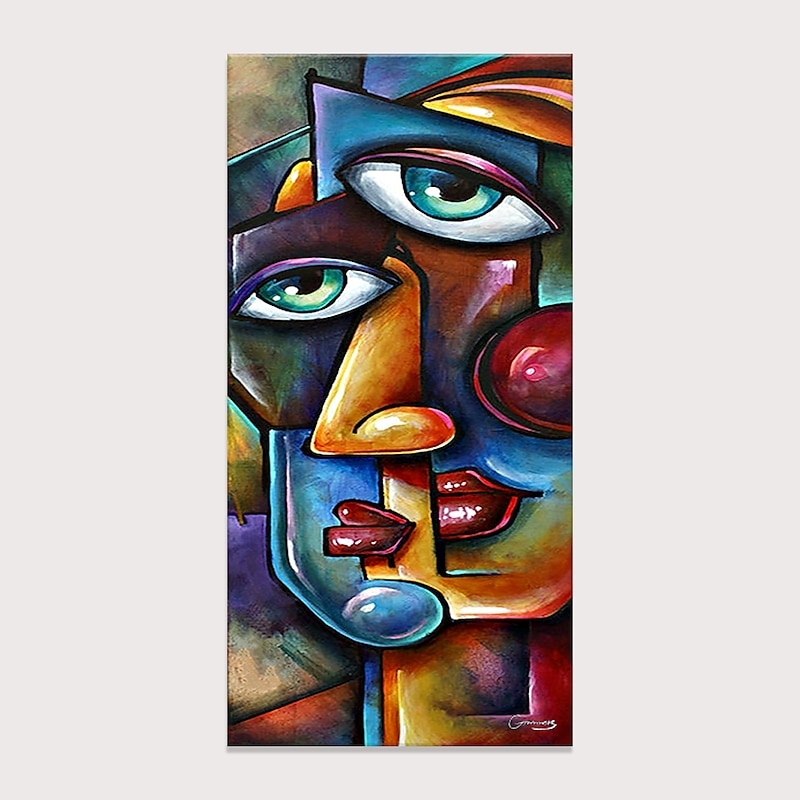 Large Size Oil Painting 100% Handmade Hand Painted Wall Art On Canvas Human Face Abstract Portrait Picasso Style Home Decoration Decor Rolled Canvas No Frame Unstretched2