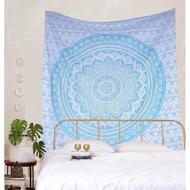 Mandala Bohemian Large Wall Tapestry Art Decor Blanket Curtain Hanging Home Bedroom Living Room Dorm Decoration Boho Hippie Psychedelic Floral Flower Lotus Indian4