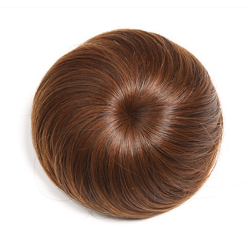Human Hair Lace Wig Hair Bun Women Easy dressing Lovely Drawstring Synthetic Hair Hair Piece Hair Extension Natural Black #1B Medium Auburn#30 Dark Brown#23