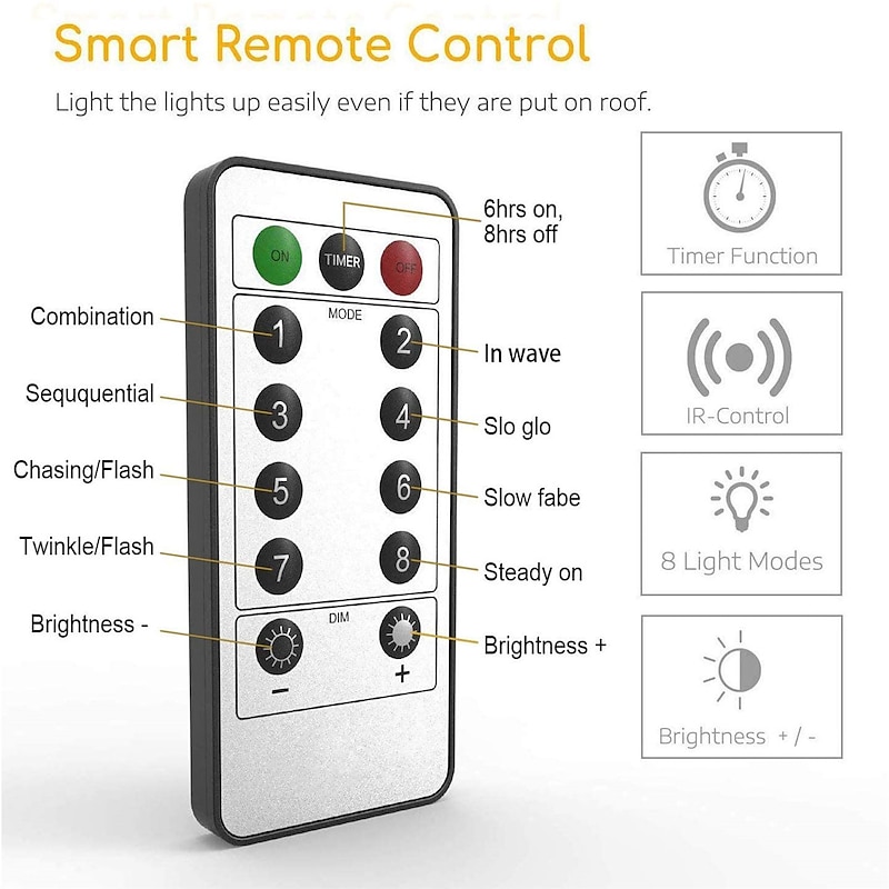 LED String Lights 5M 50LEDs with Remote Control Timer Waterproof Battery Operated Fairy String Lights for Indoor Outdoor Bedroom Christmas Decor Multi Color2