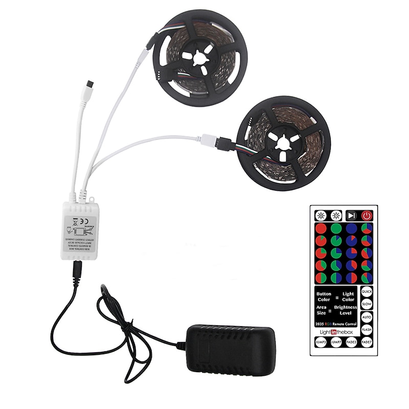 LED Strip Lights RGB 10M 32.8ft Christmas Tiktok TV Backlight 600LEDs Flexible Color Change SMD 2835 with 44 Keys Controller 100-240V Power Supply for Home Bedroom Kitchen4