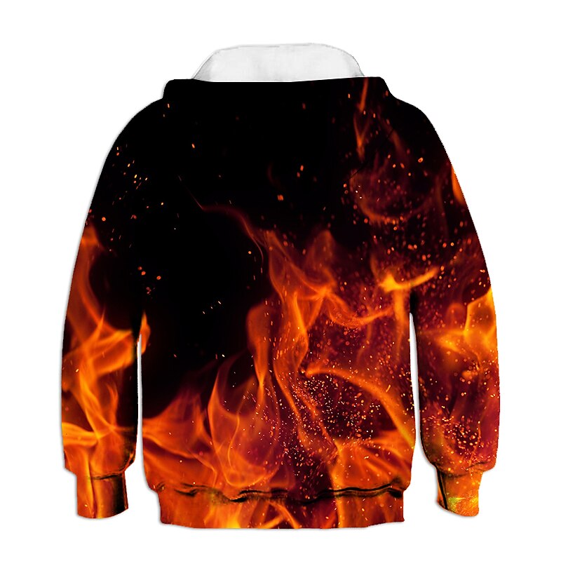 Kids Boys' Hoodie Long Sleeve 3D Print Optical Illusion Red Children Tops Fall Winter Active Basic Daily Indoor Outdoor 4-12 Years2