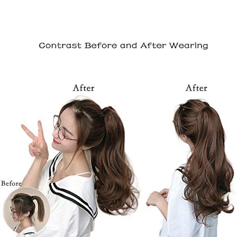 chignons Hair Bun Ponytail with Claw Synthetic Hair Hair Piece Hair Extension Wavy Party Daily Party & Evening Light Brown4