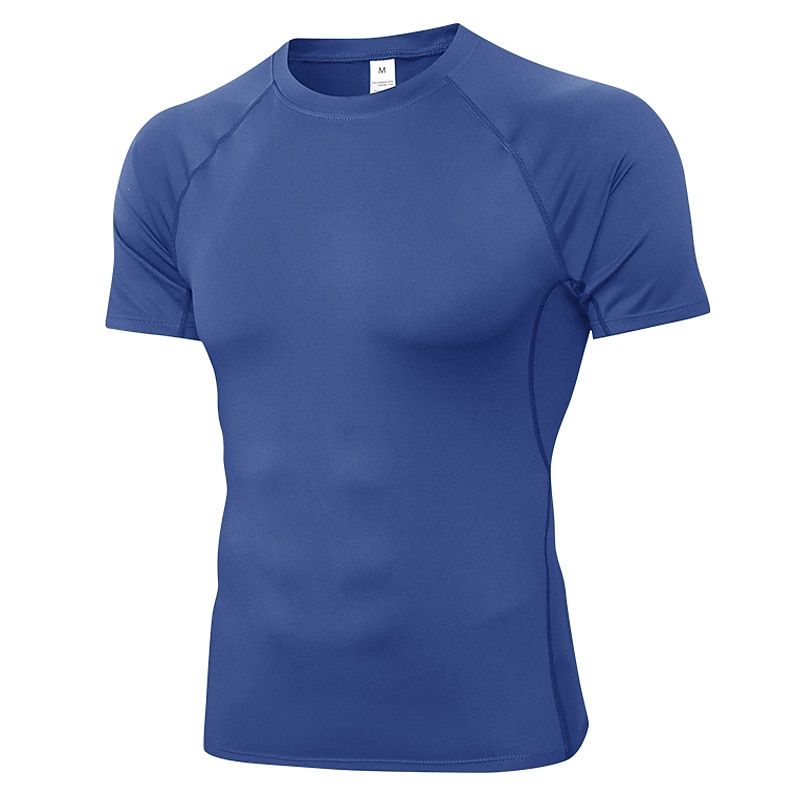Men's Compression Shirt Running Shirt Short Sleeve Tee Tshirt Athletic Athleisure Summer Solid Colored Spandex Quick Dry Soft Moisture Wicking Breathable Gym Workout Performance Training Sportswear3