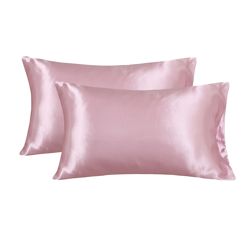 Satin Pillowcase for Hair and Skin 2 Pack Silky Satin Pillow Cases No Zipper Pillow Covers with Envelope Closure Suit 5