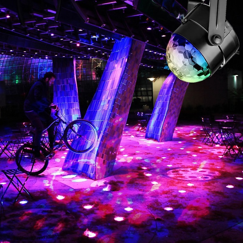 Projection lamp night light Led Disco Light Music Sound Activated Stage Lights Mini Rotating Laser Projector Christmas Party Show Effect Lamp with Control 5