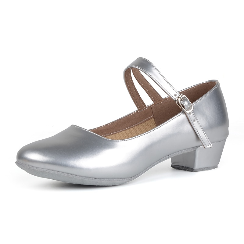 Women's Black Patent Faux Leather Mary Jane Dance Shoes with Soft Suede Sole – Low Heel Ballroom Performance Shoes for Parties & Recitals4