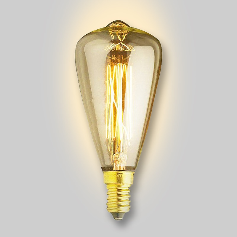 1pc Edsion Bulb 40W E14 ST48 Warm White 2300k Incandescent Vintage Edison Light Bulb 220-240V3