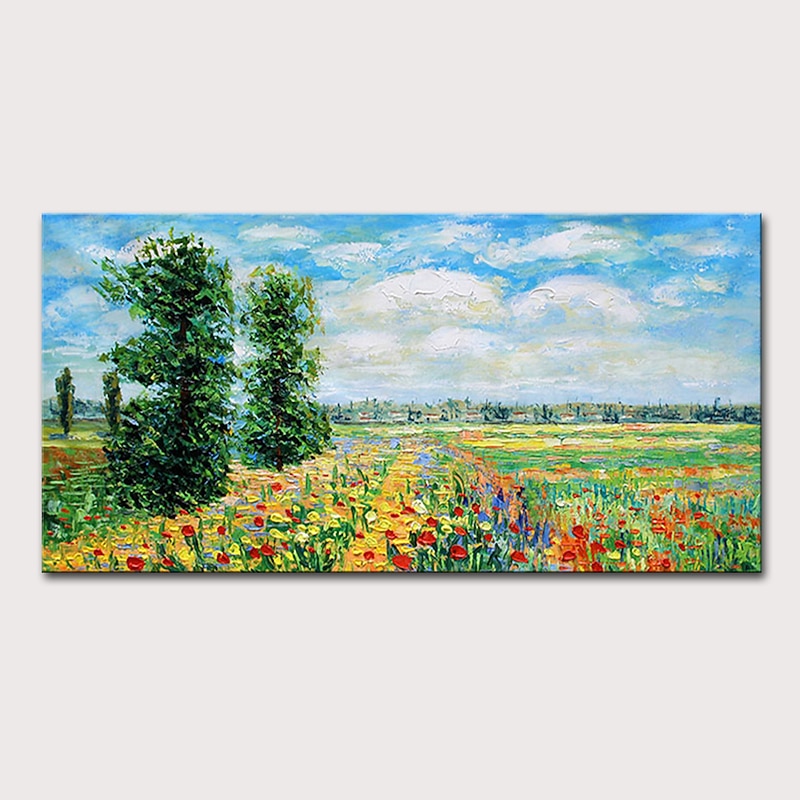 Oil Painting Hand Painted Horizontal Landscape Abstract Landscape Vintage Modern Rolled Canvas (No Frame)3