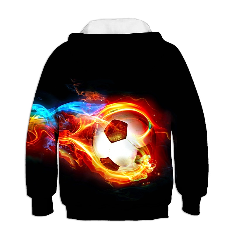Boys 3D Football Hoodie Long Sleeve 3D Print Fall Winter Active Basic Kids 3-12 Years Outdoor Daily2
