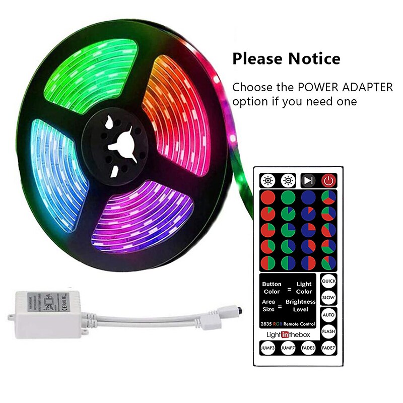 5m LED Strip Lights RGB Tiktok Lights 300 LED 2835 SMD RGB Tape Lights Light Sets Self Adhesive Multicolor for Room Kitchen TV Festival Illumination with Remote 12V2