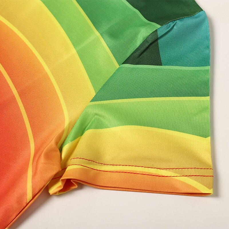 Boys 3D Color Block Rainbow Optical Illusion T shirt Short Sleeve 3D Print Summer Active Sports Streetwear Kids Toddler 2-13 Years Daily3