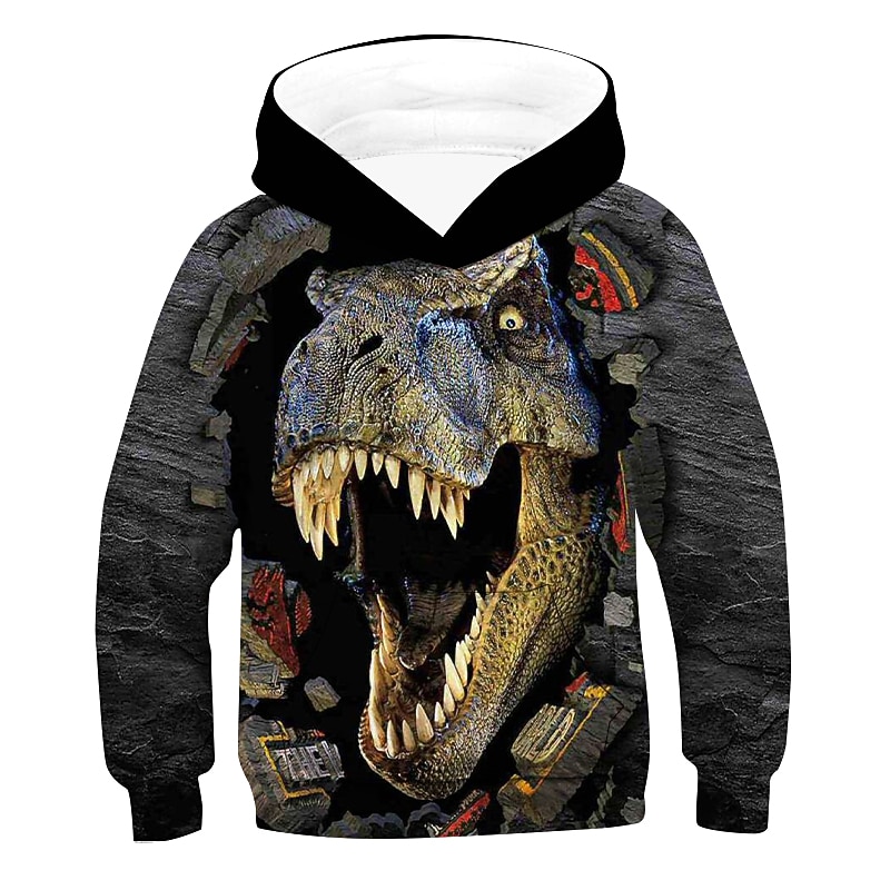 Boys 3D Animal Hoodie Long Sleeve 3D Print Fall Winter Active Streetwear Basic Kids 2-13 Years Outdoor Daily