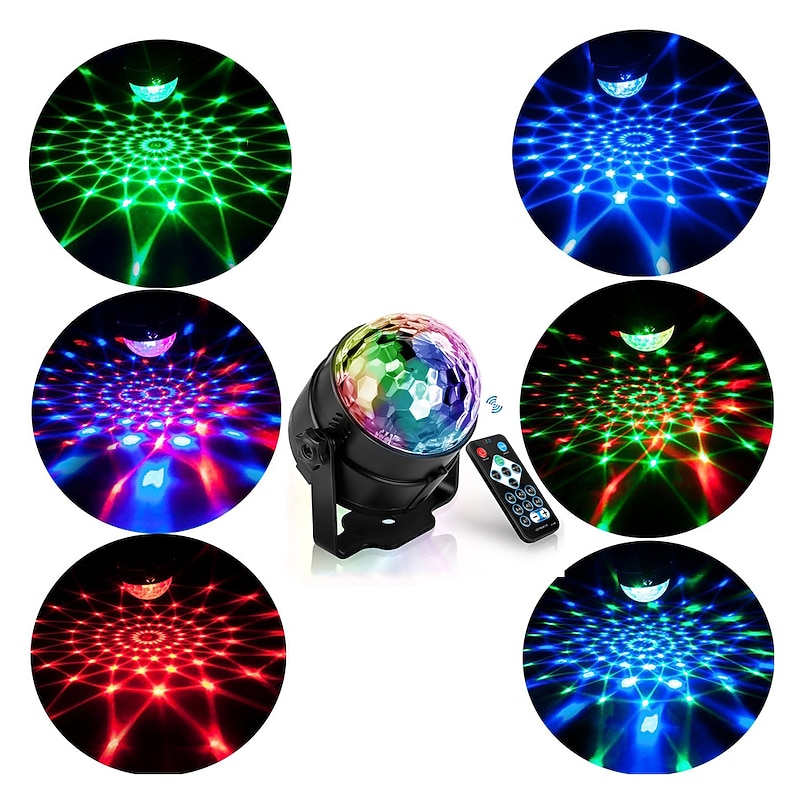 Projection lamp night light Led Disco Light Music Sound Activated Stage Lights Mini Rotating Laser Projector Christmas Party Show Effect Lamp with Control2
