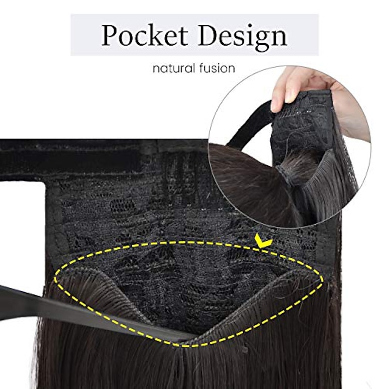 Straight Ponytail Extensions Long Wrap Around Synthetic Hair Piece Clip In Ponytail Hair Extensions  Synthetic Hair 28 Inch 150G2