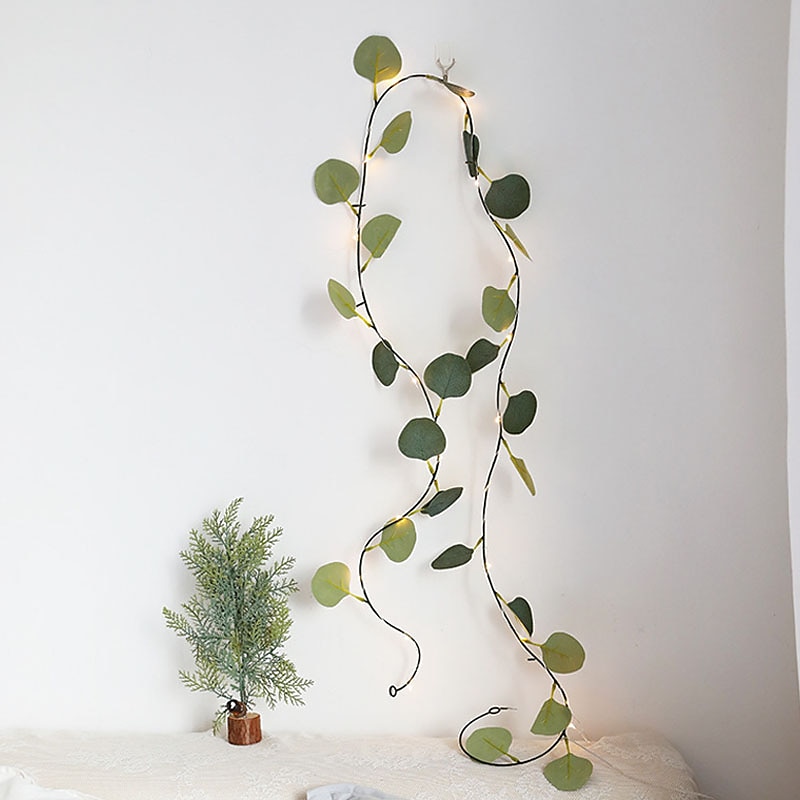 2M 20LEDs Eucalyptus Vine LED String Light Battery Operation Christmas Room Decoration Rattan Lights Valentine's Day Decoration Fairy Lights3