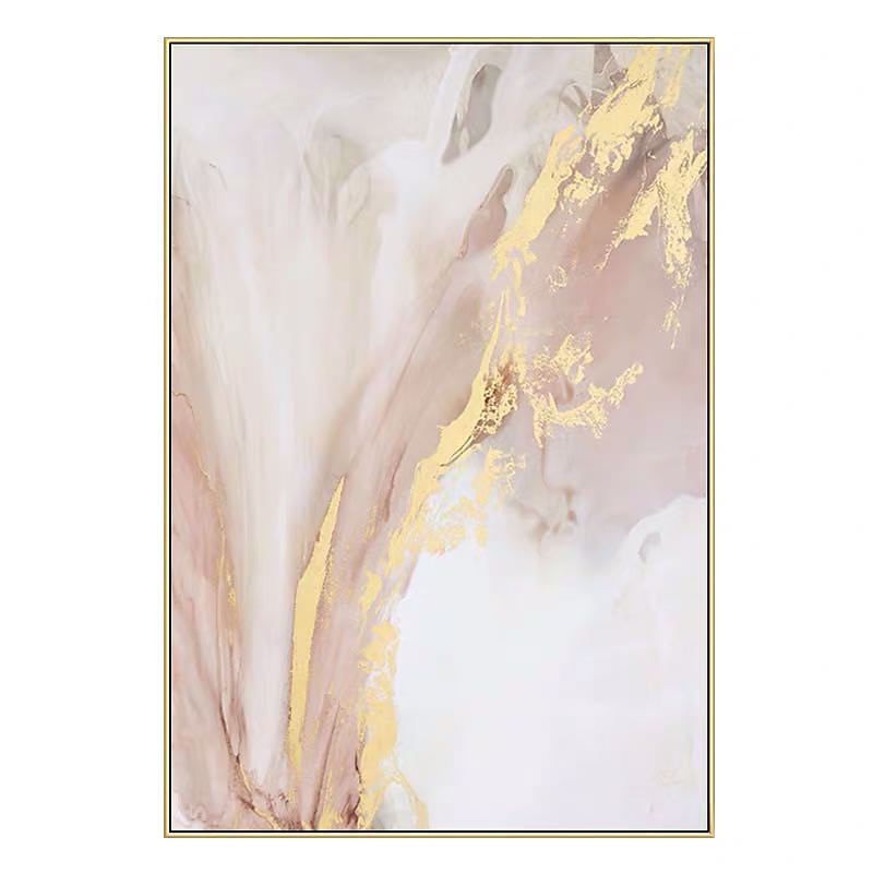 Oil Painting 100% Handmade Hand Painted Wall Art On Canvas Golden Pink Marble Vertical Abstract Landscape Comtemporary Modern Home Decoration Decor Rolled Canvas No Frame Unstretched3