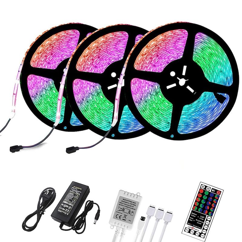 3x5M Flexible LED Light Strips Light Sets RGB Tiktok Lights 900 LEDs 2835 SMD 8mm 1 set Christmas New Year's Creative Cuttable Decorative 12 V